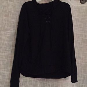 black sweater with hood